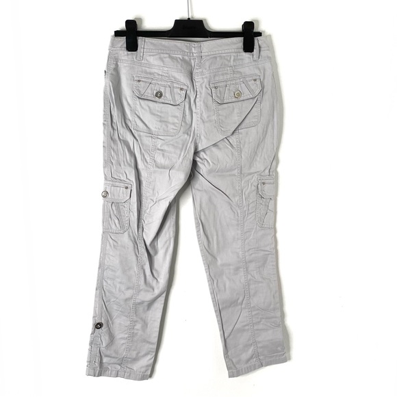 WHBM Grey Crop Leg Cargo Utility Pants - Picture 6 of 11